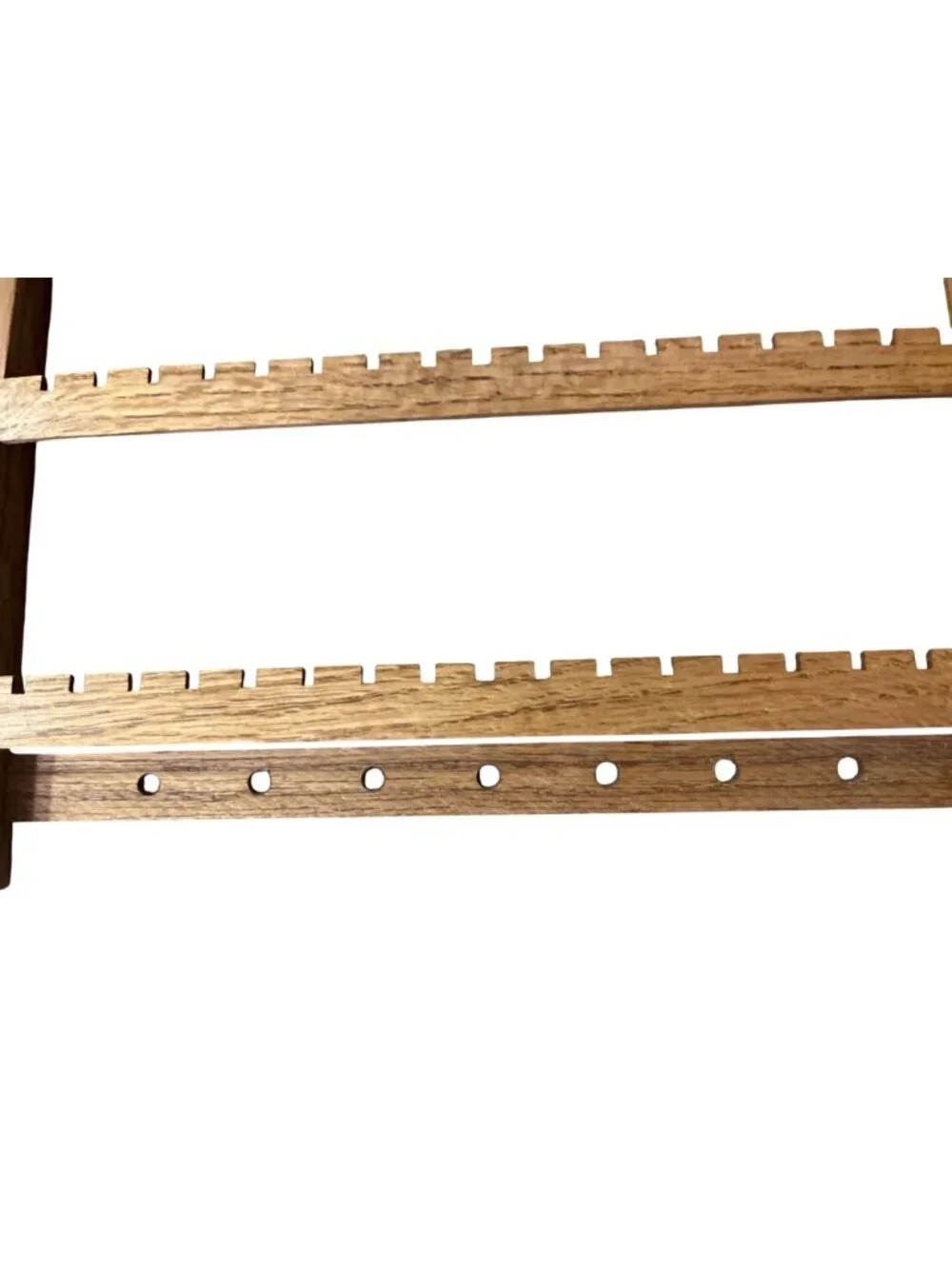 Handmade Wooden Jewelry Holder Rack Necklace Organizer Rustic Wall Display Used